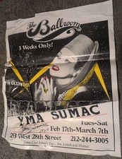 Original Vintage Poster: The Ballroom - Yma Sumac - 3 Weeks Only! "signed" 