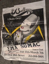 Original Vintage Poster: The Ballroom - Yma Sumac - 3 Weeks Only! "signed" 