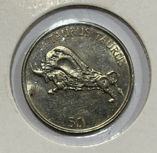 2003 Slovenia 50 Tolarjev Taurus Coin