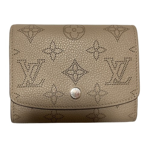 Louis Vuitton Mahina Portefeuille Iris Compact Wallet M62542 Greige Women USED