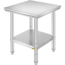 Table de travail en acier inoxydable 60 cm x 60 cm pour la préparation