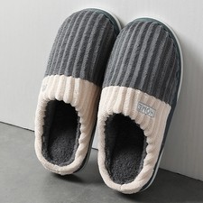 Winter Warm Fur Slipper Men Couple House Non Slip Soft Shoe Comfort Flat