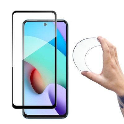 Schutzglasfolie für Xiaomi Redmi 10 mit Full Cover Flexi Nano-Rahmen - Schwarz