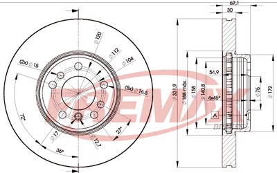 Remax BD-6045 Brake Disc for BMW