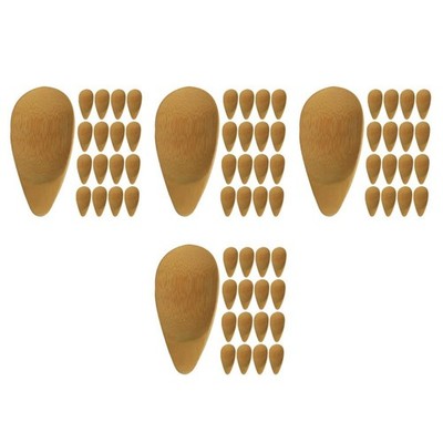 Set of 4 Bambus-Gesichtscremelöffel Flacher Bambusspatel Multi-function Spoon