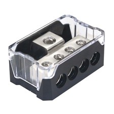 4 Way Power Distribution Block, 0/2/4 AWG Gauge in, 4/8/10 Gauge Out, Car Aud...