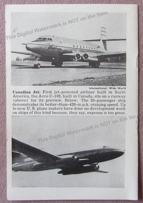 1949 Print Article* Avro C-102 1st Jet Powered Airliner Jetliner Built in Canada