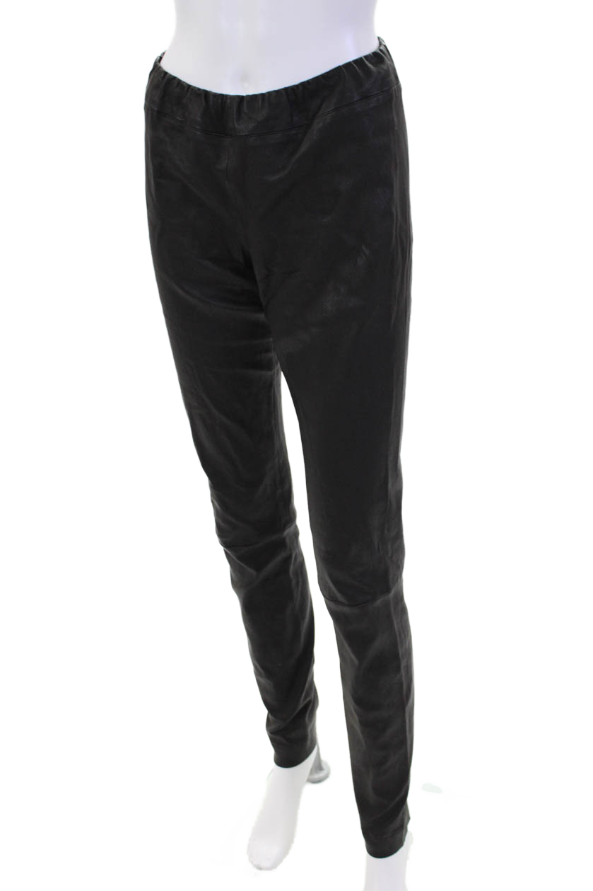 FILA Leggings donna The Row pelle vita alta dettaglio pannello tinta unita nero taglia S