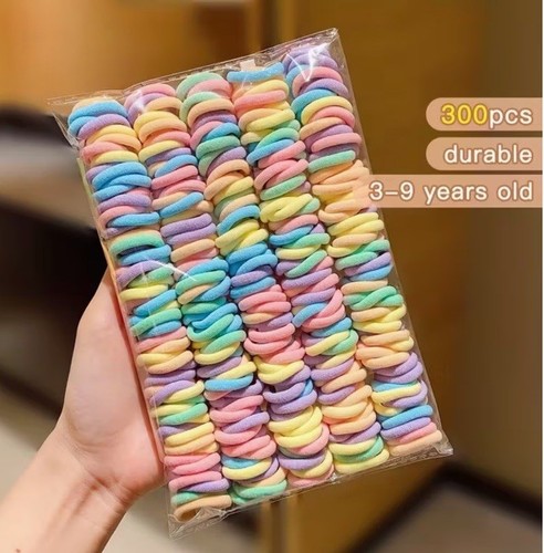 300 Colorful Mini Hair Ponios Elastic Hair Ties Women Baby Girls Hair Bands Ties - Picture 5 of 5