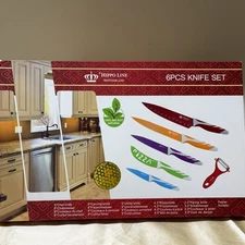HIPPO LINE SWITZERLAND STAINLESS STEEL 6 PCS KNIFE SET ANTIBACTERIAL $199