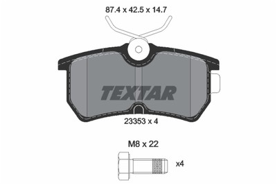 Bremsbelagsatz Scheibenbremse TEXTAR 2335301 für FORD FOCUS FIESTA DFW CB1 DNW 6