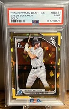 2024 Bowman Draft Caleb Bonemer Chrome Gold Sapphire Refractor 1st #/50 PSA 9!