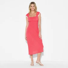 Women's Flutter Cap Sleeve Maxi A-Line Dress - Wild Fable Rose Red