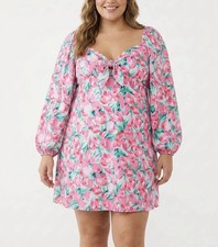 NEW Boohoo Floral Pink Midi Dress Flowy Women Size 14 Boho Summer Beach Vacation