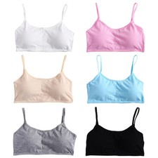 Teen Girls Soft Underwear Thin Strap Bra Vest Children Padded Underclothes