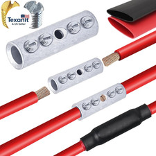 4 Gauge Wire Butt Connectors 6 PCS Tinned Brass Mechanical Butt Splice Connector