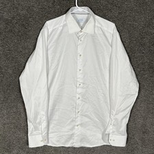 Eton Shirt Mens 17 43 White Solid Contemporary Dress Long Sleeve Spread Collar