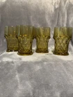 Qty 4 - Vintage Anchor Hocking  Amber Georgian Honeycomb Tumblers, 1970s