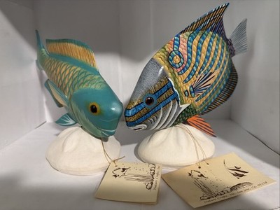 Nature Crafts Inc. Limited Edition Parrot Fish & Blue Ring Angelfish Decorations