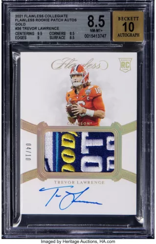 Trevor Lawrence 2021 Panini Flawless Collegiate GOODYEAR BOWL PATCH RC Auto BGS