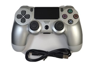 Silver Wireless Controller For Ps4 Playstation 4 Windows 10 Ebay
