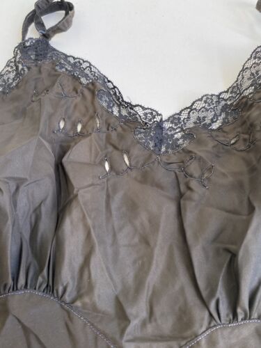 Vintage 40s 50s S Full Slip Dress Lace Black - Picture 5 of 14