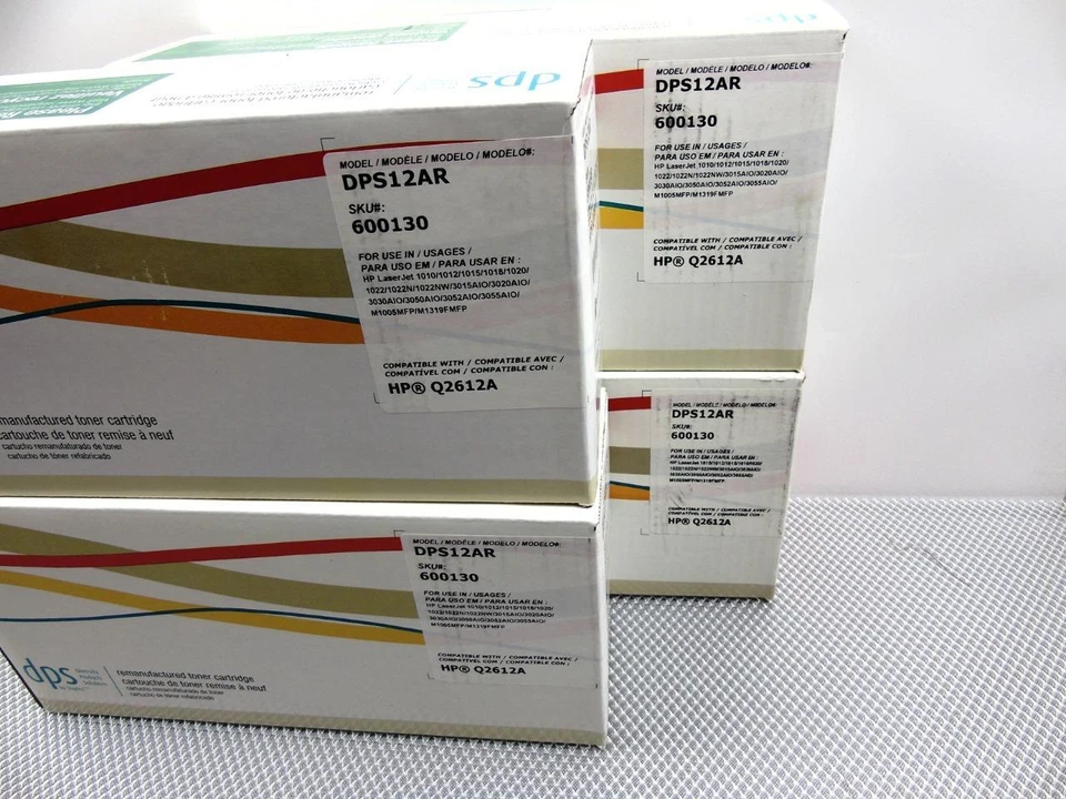 Lot of 4 - New Sealed Staples Sustainable Earth DPS12AR Toner Black Q2612A - Image 2 of 4