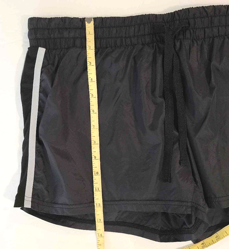 Fabletics Black White Stripe Workout Windbreaker Drawstring Running Shorts Large - Picture 8 of 10