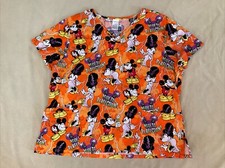 Disney Scrub Top Frankenstein Mickey Halloween Womens 2XL