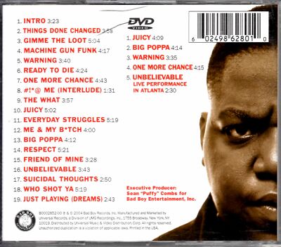 The Notorious BIG Ready To Die Remaster 2004 OG CD & DVD Album Rap