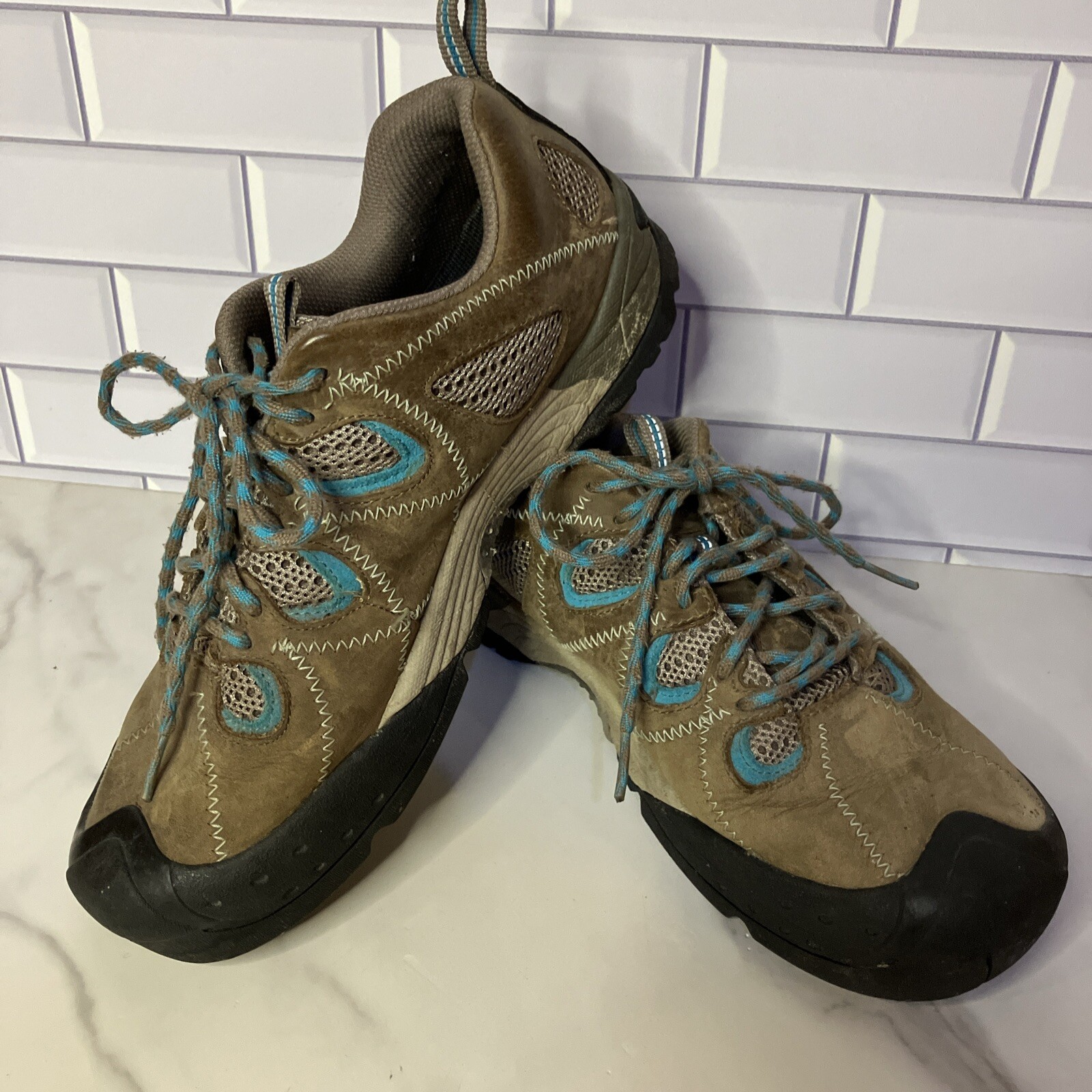Scarpe da trekking Keen Genoa Peak donna taglia 9 5 marrone blu ottime condizioni