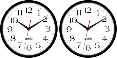 2 Pack Silent Wall Clock, 10 Inch Non Ticking Quiet Digital Sweep Decorative Bat