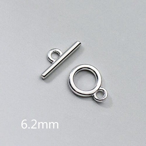 Sterling Silver Simplicity Plain Round Toggle Clasp Bar Set Connector A2052 - Picture 7 of 7