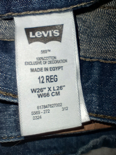 12 in boys size (or girls) Levis 569 Jeans Loose Straight 26 x 26 Egypt 2012 - Picture 9 of 17