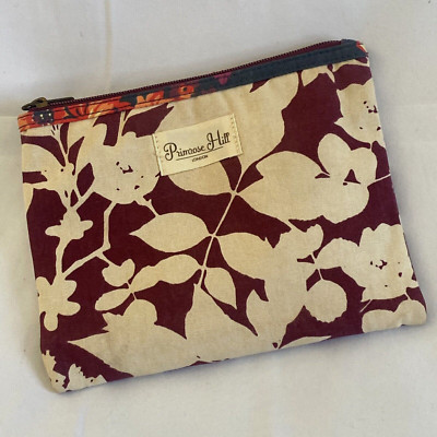 Primrose Hill London Cosmetic Bag Purple Floral Canvas Makeup Travel Bag Zipper