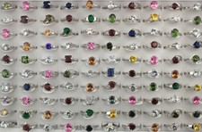 35pcs Wholesale Lots Mixed Charm Cubic Zirconia Lady's Engagement Wedding Rings