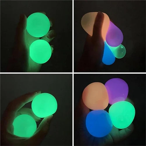 6PCS Sticky Ceiling Balls Stress Relief Fun Toy Globbles Stress Glow inTheDark - Picture 10 of 14