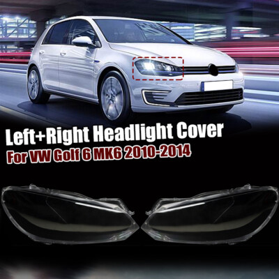 For VW Golf 6 MK6 2010-2014 Headlight Lens Cover Plastic Clear Headlamp Lenses
