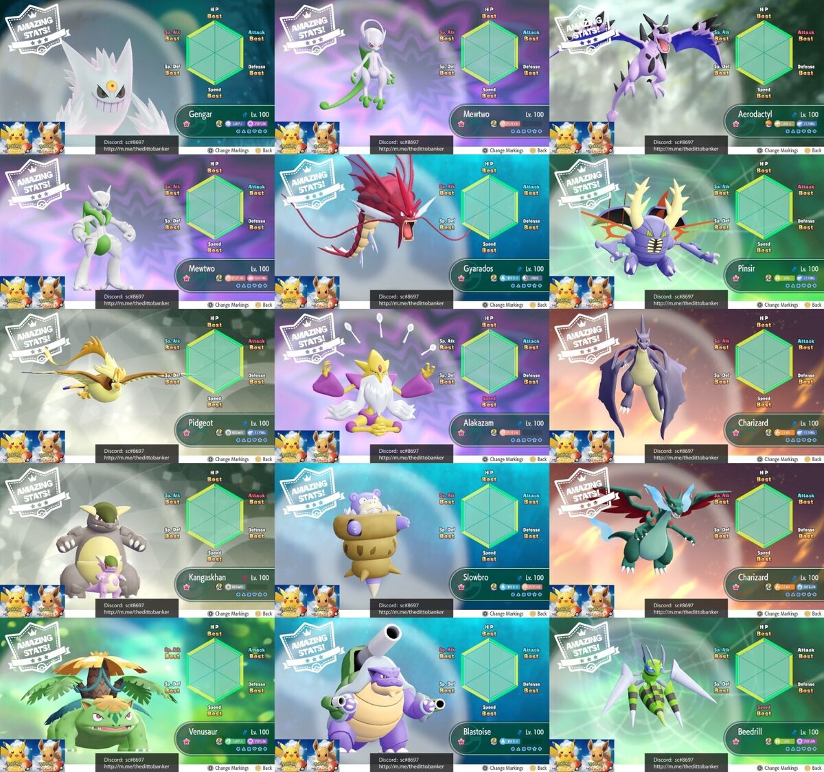 I made this image with all the shiny pokemons (evolutions) that