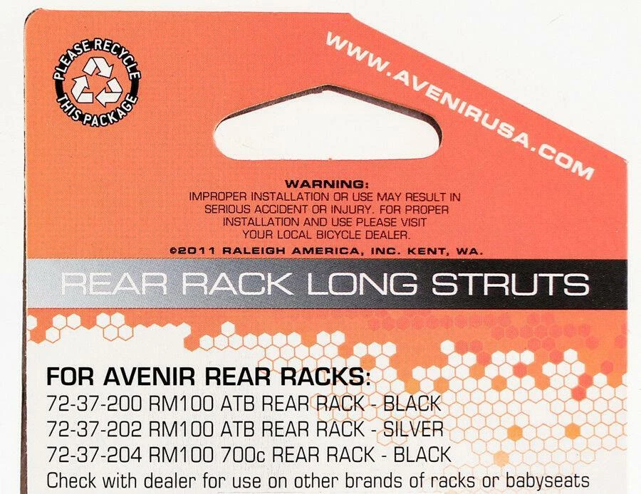 AVENIR Rear Rack Long Struts Steel for Rear Bike Bicycle Racks Silver NEW - Image 2 of 4