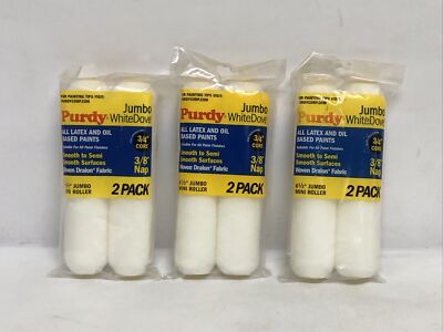Lot Of (3) Purdy White Dove Dralon  3/8 in. x 6.5 in. W Mini  Paint Rollers