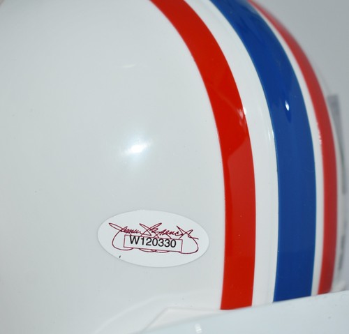 WARREN MOON AUTOGRAPHED THROWBACK VSR4 MINI HELMET HOUSTON OILERS HOF 2006 JSA - Picture 5 of 6