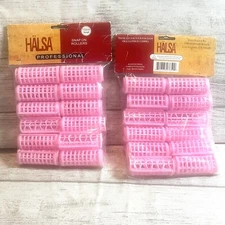 Halsa Professional pink snap on rollers 12 per pack. Small