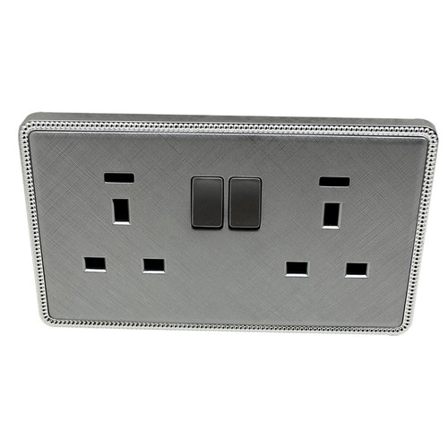 Brushed Chrome Light Switches & Sockets Full Range Satin Chrome with