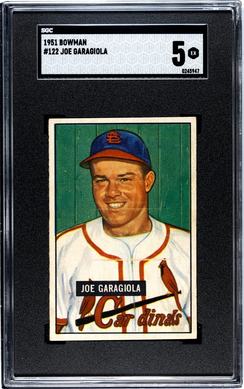 1951 Bowman JOE GARAGIOLA St. Louis Cardinals #122 SGC 5 EX Condition