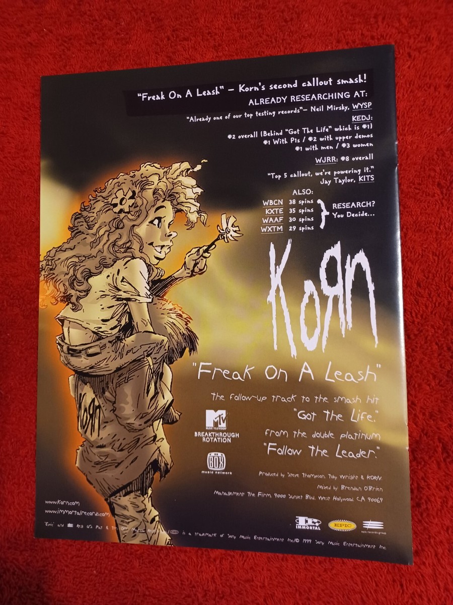KORN - 1999 US Full-Page Ad 'Freak On A Leash' Single Release