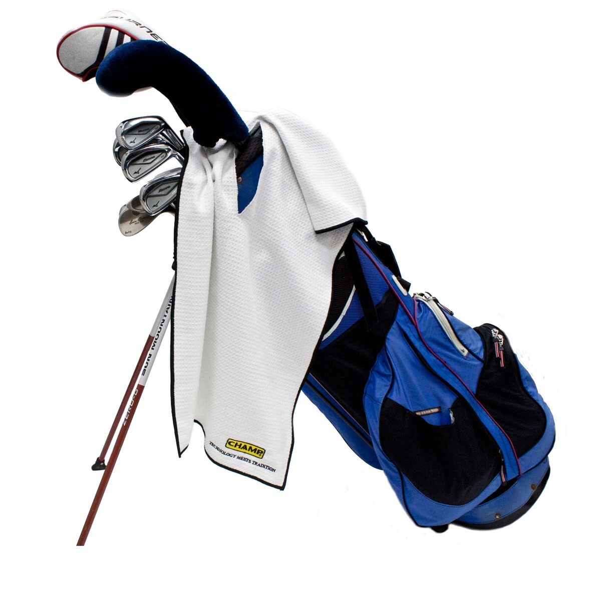 Champ Pro Caddy Golf Towel White - Tour Size Waffle Golf Towel