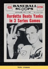 1961 Nu-Cards Baseball Scoops Lew Burdette #435 READ 0nr3