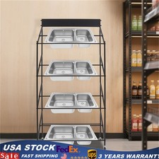 Commercial Kitchen Sink Rack with Wheels Double Slot Hand Basin Display Stand