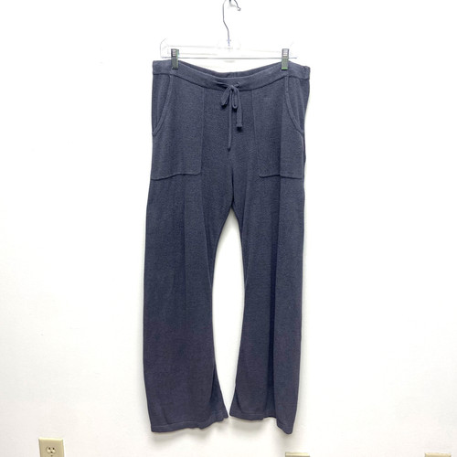 Barefoot Dreams CozyChic Ultra Lite Knit Pants Blue Gray Drawstring Lounge M